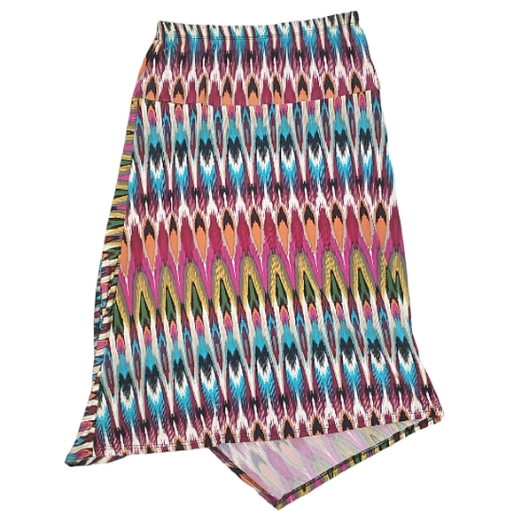 Jennie & Marlis Colorful Y2K A-Line Midi Asymmetrical Skirt S/M - Picture 12 of 16